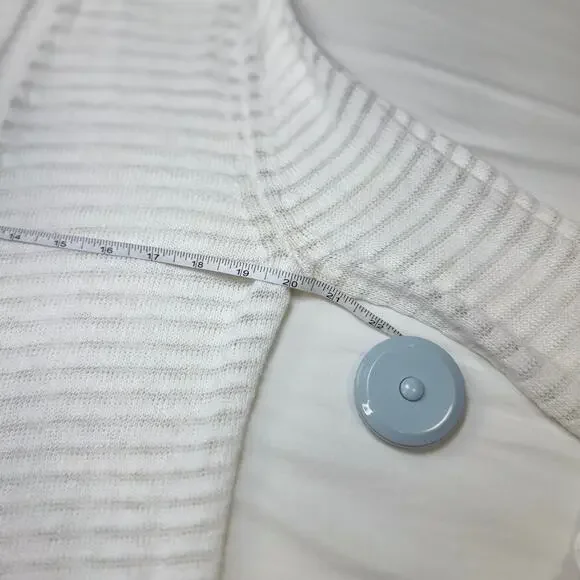 Eddie Bauer Ivory Hooded Open Front Cardigan Women’s Medium Lightweight Knit - Picture 10 of 13